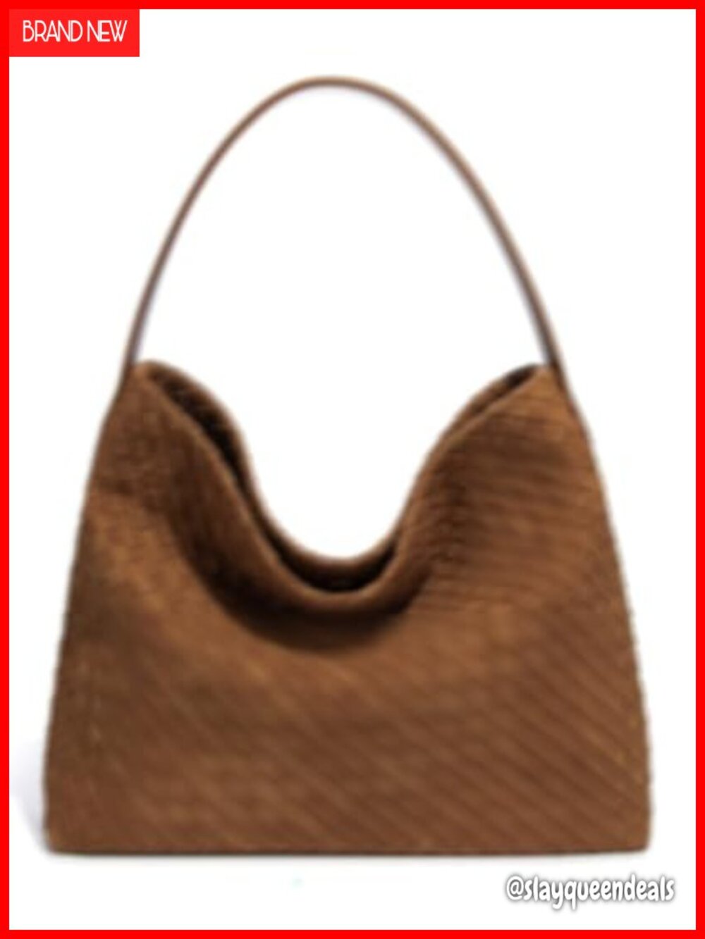 Slouchy Faux Suede Woven Hobo Shoulder Bag